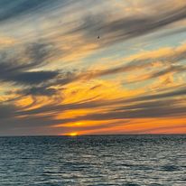 a sunset on the Jersey Shore ocean